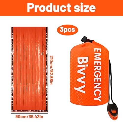 KSVFTB Emergency Bivvy Bag and Shelter with Storage Pouch and Whistle-1