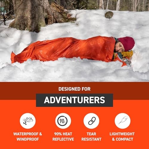 Survive Outdoors Longer Emergency Bivvy Bag, Adult Unisex, Orange, Standard-1