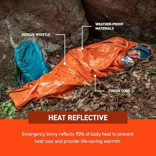 Survive Outdoors Longer Emergency Bivvy Bag, Adult Unisex, Orange, Standard-3