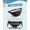 SZSYCN Black Crossbody Sling Bag, Waterproof Waist Bag with D Ring