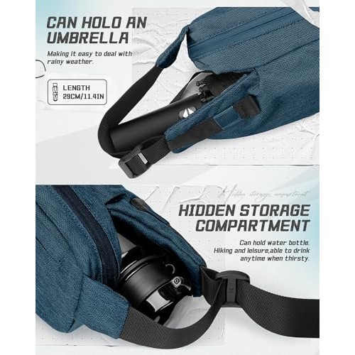 SZSYCN Crossbody Sling Bag for Women, Waterproof Waist Bag with D Ring, D2-black Grey-5