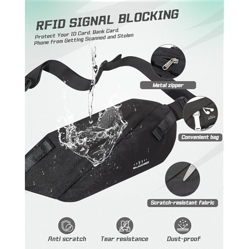 SZSYCN Crossbody Sling Bag, Waterproof Waist Bag for Phone and Keys, C1-black-3