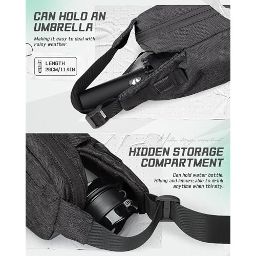 SZSYCN Crossbody Sling Bag, Waterproof Waist Bag for Phone and Keys, C1-black-4