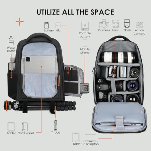 TARION 15L Waterproof Camera Backpack with 15.6