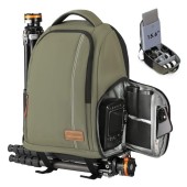 TARION 15L Waterproof Camera Backpack, Green, with 15.6 inch Laptop Compartment, Side Access and Tripod Holder