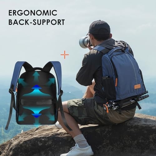 TARION Blue 15L Waterproof Camera Backpack with 15.6