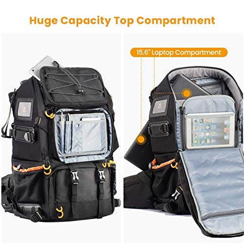 TARION PB01 27L Camera Backpack with 15.6-inch Laptop Compartment and Rain Cover-3