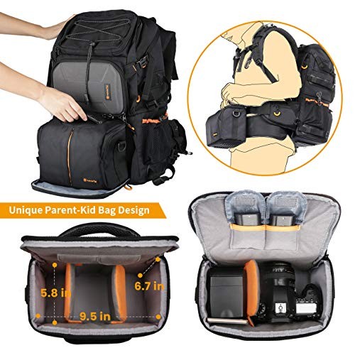 TARION PB01 27L Camera Backpack with 15.6-inch Laptop Compartment and Rain Cover-4