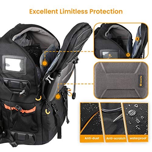 TARION PB01 27L Camera Backpack with 15.6-inch Laptop Compartment and Rain Cover-7