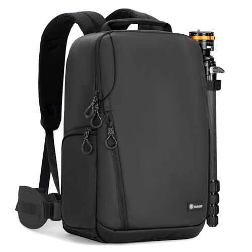 TARION TR-XL Camera Backpack, Black, 15.6in Laptop Sleeve