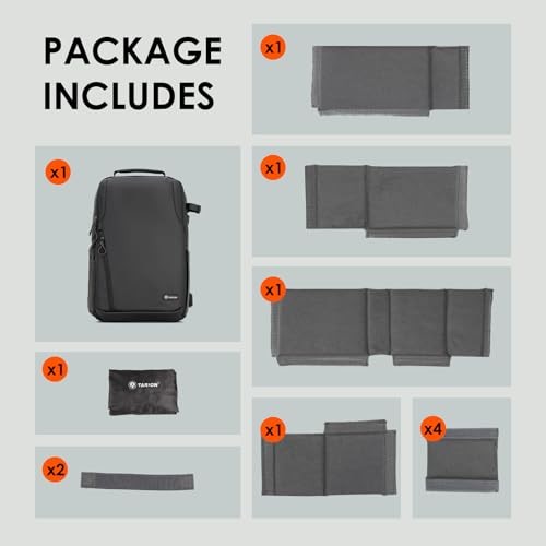 TARION TR-XL Camera Backpack, Black, 15.6in Laptop Sleeve-7