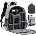TARION TB-M Camera Backpack for DSLR, Grey, with 14-inch Laptop Compartment and Rain Cover