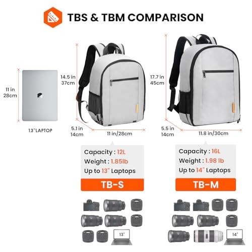 TARION TB-M Camera Backpack for DSLR, Grey, with 14-inch Laptop Compartment and Rain Cover-6