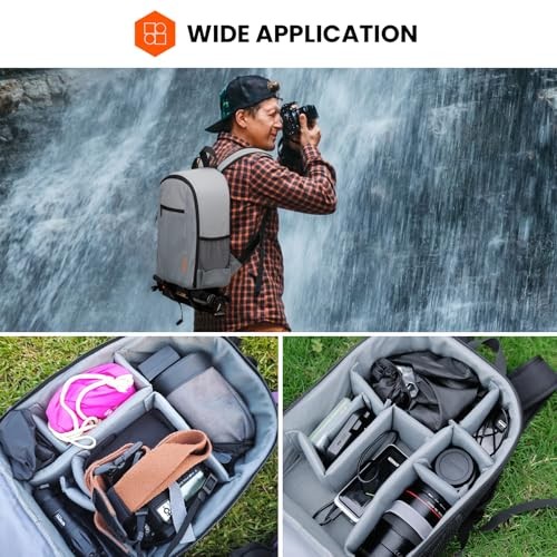 TARION TB-M Camera Backpack for DSLR, Grey, with 14-inch Laptop Compartment and Rain Cover-8