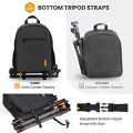 TARION Small Camera Backpack Bag, Black, S, with Waterproof Rain Cover and Laptop Compartment