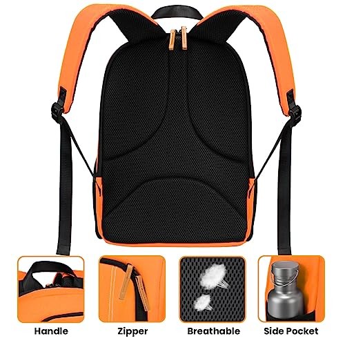 TARION Camera Backpack SLR Photo Backpack with 15 Inch Laptop Compartment and Rain Cover, Orange-4