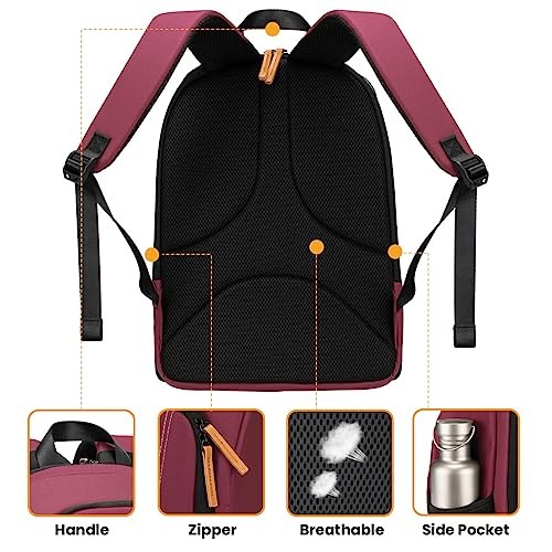 TARION Camera Backpack, SLR Photo Backpack, Red, with 15 Inch Laptop Compartment and Rain Cover-4
