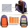 TARION Purple Camera Backpack with 15 Inch Laptop Compartment and Rain Cover