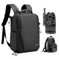 TARION TR-L Black Waterproof Camera Backpack with 14-inch Laptop Compartment and Rain Cover