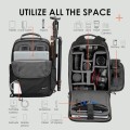 TARION TR-L Black Waterproof Camera Backpack with 14-inch Laptop Compartment and Rain Cover