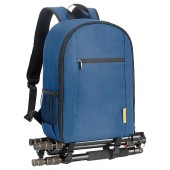 TARION Camera Backpack with Laptop Compartment, Tripod Holder and Rain Cover, Blue, S