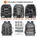TARION Camera Backpack with Laptop Compartment, Tripod Holder and Rain Cover, Blue, S