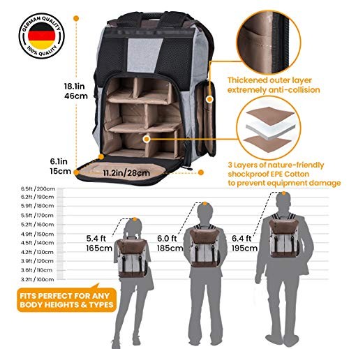 TARION Waterproof Camera Backpack with Rain Cover, Rb-02-5