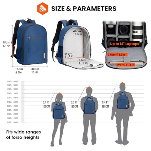 TARION TB-M Camera Backpack for Photographers, Blue, M-7