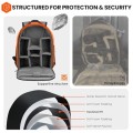 TARION Grey S Camera Backpack with Laptop Compartment and Rain Cover