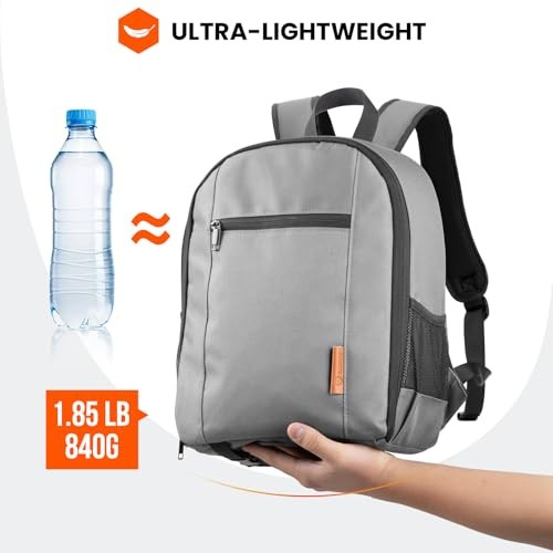 TARION Grey S Camera Backpack with Laptop Compartment and Rain Cover-5