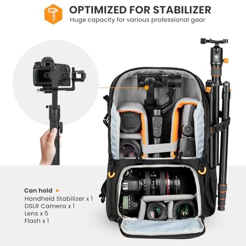 TARION PBL 15L waterproof camera backpack with 15.6-inch laptop compartment, tripod holder and rain cover-3