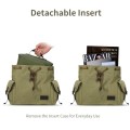 TARION Michael Small Canvas Camera Backpack, Green, with Detachable Camera Insert