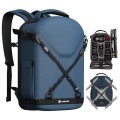 TARION Hard Case Camera Backpack, Blue, with Rain Cover, Laptop and Tripod Compartment