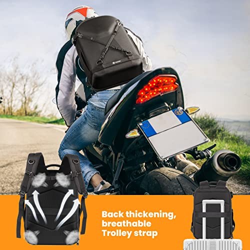 TARION Hardshell Camera Backpack, 3-Side Hard Case Rucksack with Waterproof Rain Cover, 14.5-inch Laptop Compartment, Black-7