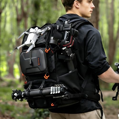 TARION PB02 Large Camera Backpack 30L with 17.3-inch Laptop Compartment, Side Access, Tripod Holder and Waterproof Rain Cover-5