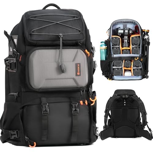 TARION PB02 Large Camera Backpack 30L with 17.3-inch Laptop Compartment, Side Access, Tripod Holder and Waterproof Rain Cover