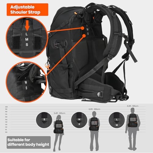 TARION PB02 Large Camera Backpack 30L with 17.3-inch Laptop Compartment, Side Access, Tripod Holder and Waterproof Rain Cover-6