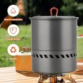 Tentock Portable Camping Pot 1.5L with Foldable Silicone Handle and Lid