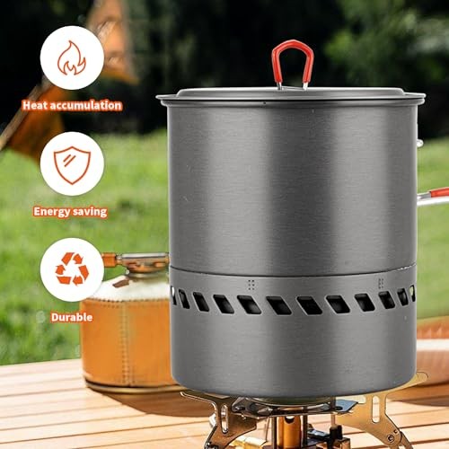 Tentock Portable Camping Pot 1.5L with Foldable Silicone Handle and Lid-1