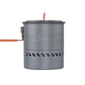 Tentock Portable Camping Pot 1.5L with Foldable Silicone Handle and Lid