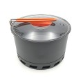 Tentock Portable Camping Pot with Foldable Silicone Handle and Lid, 2.4L