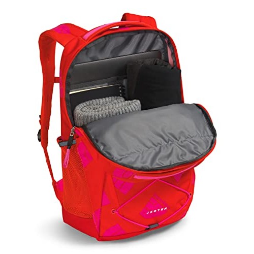 The North Face Jester Everyday Laptop Backpack, PFAS Free, Fiery Red Next Gen Logo Print/Mr. Pink, One Size, Classic-3