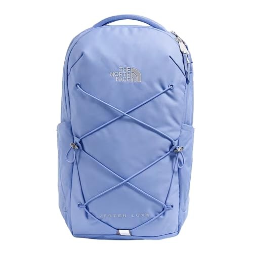 The North Face Jester Luxe Women's Everyday Laptop Backpack, PFAS Free, Virtual Blue/Silver Metallic, One Size