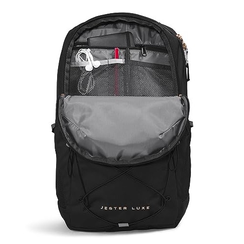 The North Face Women's Jester Luxe Backpack, Tnf Black/Burnt Coral Metallic, One Size-3