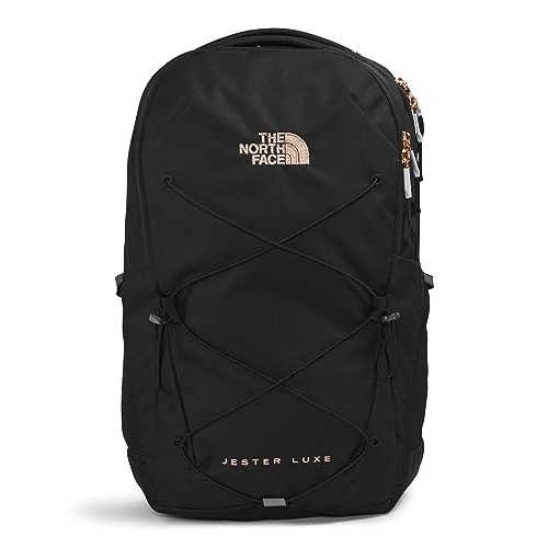 The North Face Women's Jester Luxe Backpack, Tnf Black/Burnt Coral Metallic, One Size