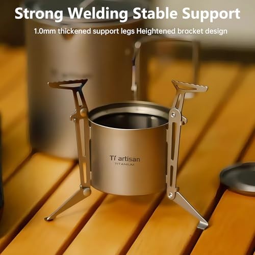 Ti artisan Titanium Alcohol Stove with Foldable Stand, Cover and Storage Bag-3