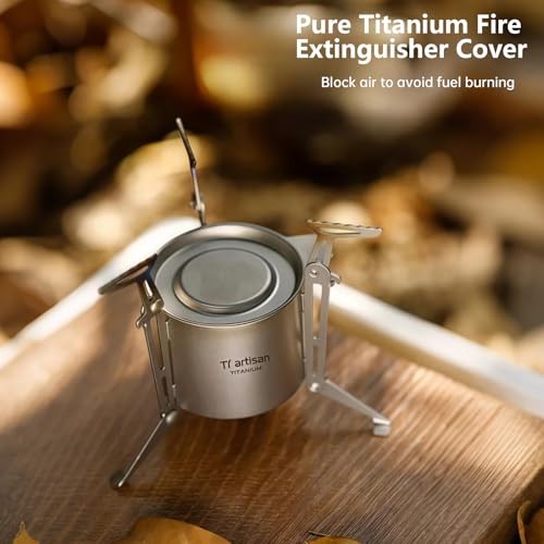 Ti artisan Titanium Alcohol Stove with Foldable Stand, Cover and Storage Bag-5
