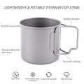 TOAKS 375ml Titanium Camping Cup, Ultralight Mug with Foldable Handles