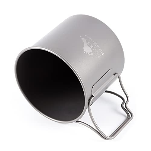 TOAKS 375ml Titanium Camping Cup, Ultralight Mug with Foldable Handles-3