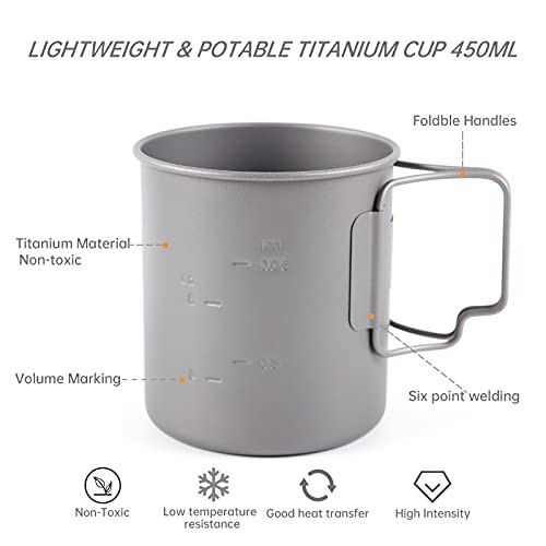 TOAKS 450ml Titanium Cup with Mesh Bag-2